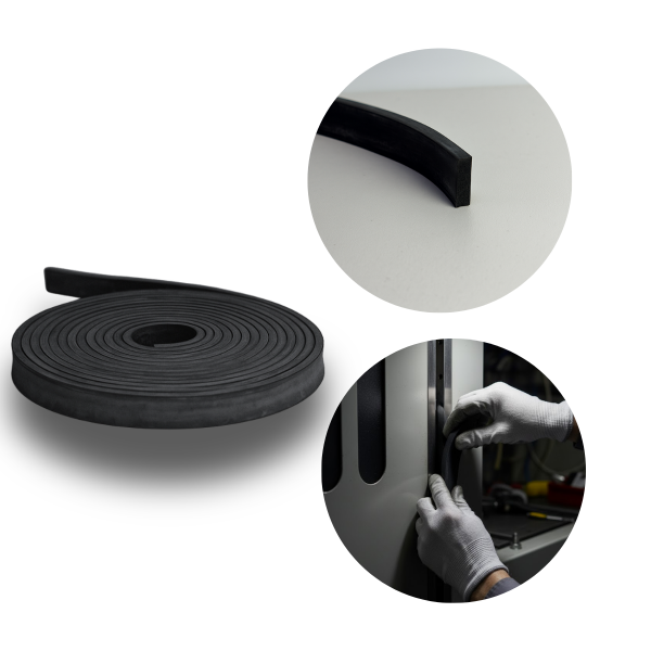 Perfil de Borracha 5x75mm Para Vedação Esponjosa Macia 2mt