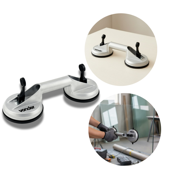 Ventosa Dupla de Aluminio Vonder Capacidade de Carga 50kg