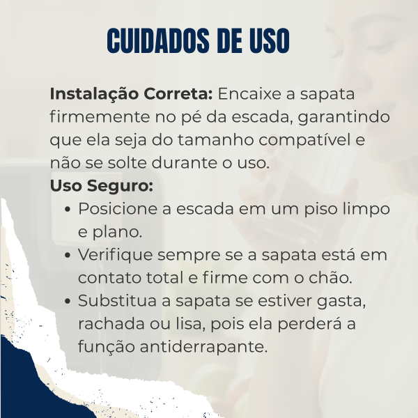 Pé Ponteira Sapata Escada Alumínio Encaixe Ext 28x64mm 2 Uni