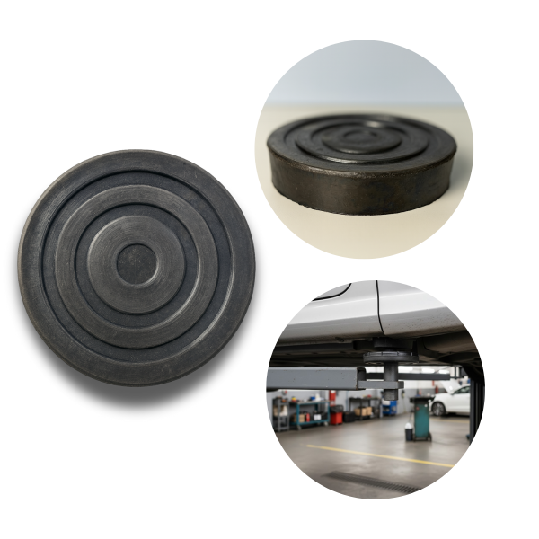Sapata Coxim Redondo Borracha Elevador Auto 150x180x35mm