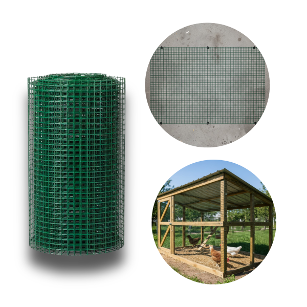 Tela Metal Revestida Verde Jardim Gaiola Cerca 6mm 50cmx1mt