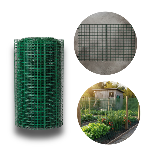 Tela Metal Revestida Verde Jardim Gaiola Cerca 12mm 50cmx3mt