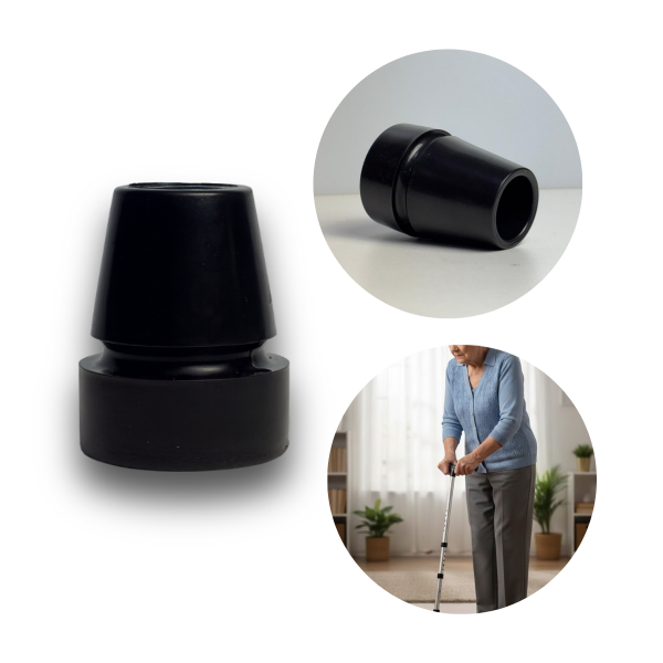 Pé Ponteira Borracha para Bengala Muleta Andador 25mm 1 Pol 3Uni