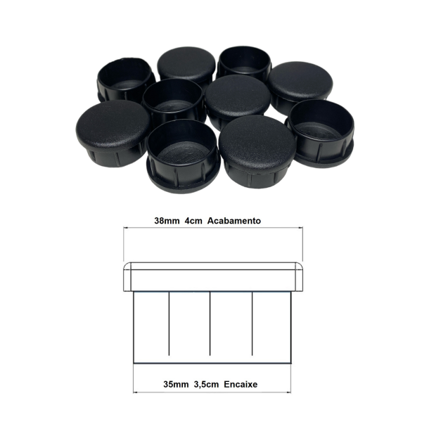 Ponteira Interna Para Pé de Cadeira Redonda 1.1/2 38mm 50un