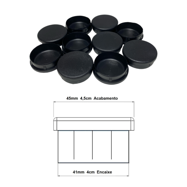 Ponteira Interna Para Pé de Cadeira Redonda 1.3/4 45mm 32un