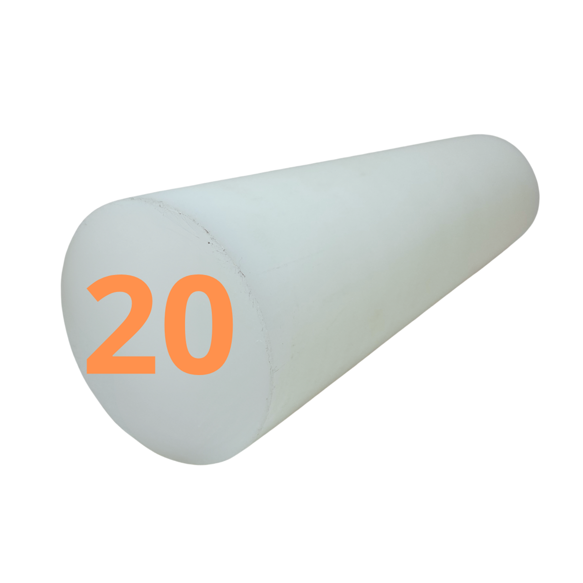 Barra Tarugo de Poliacetal Pom 20mm Branc...