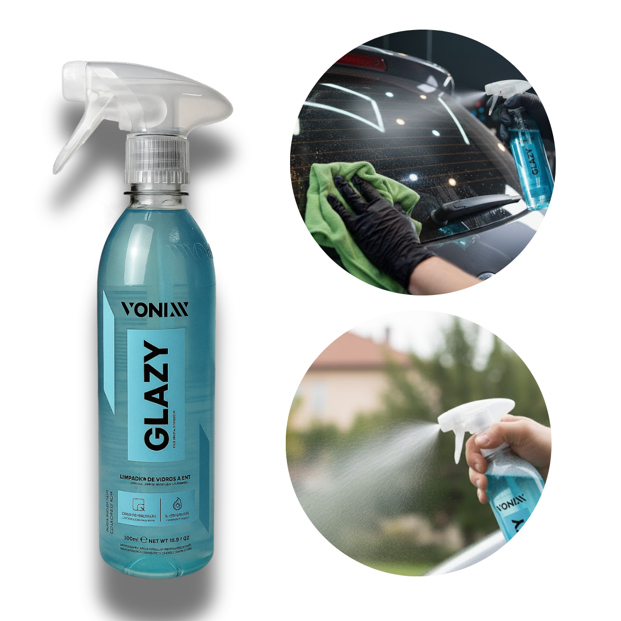 Limpa Vidro 4 em 1 Vonixx Glazy Spray 500ml Limpa Vidro 4 em 1 Vonixx Glazy Spray 500ml