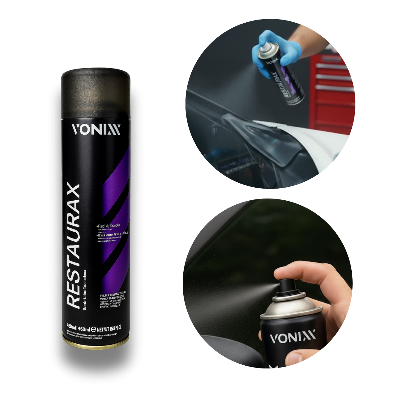 Restaurador Plástico e Borracha Spray Von... Restaurador Plástico e Borracha Spray Von...
